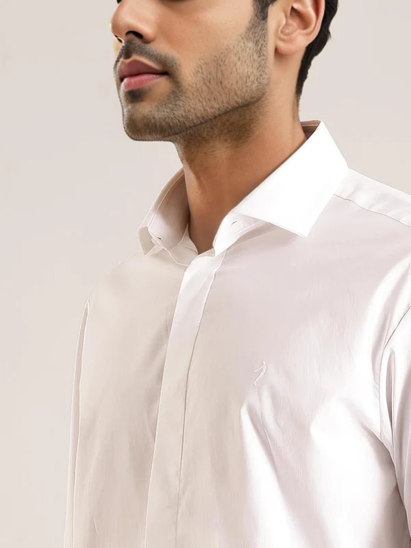 Indian Terrain Men Solid White Shirt